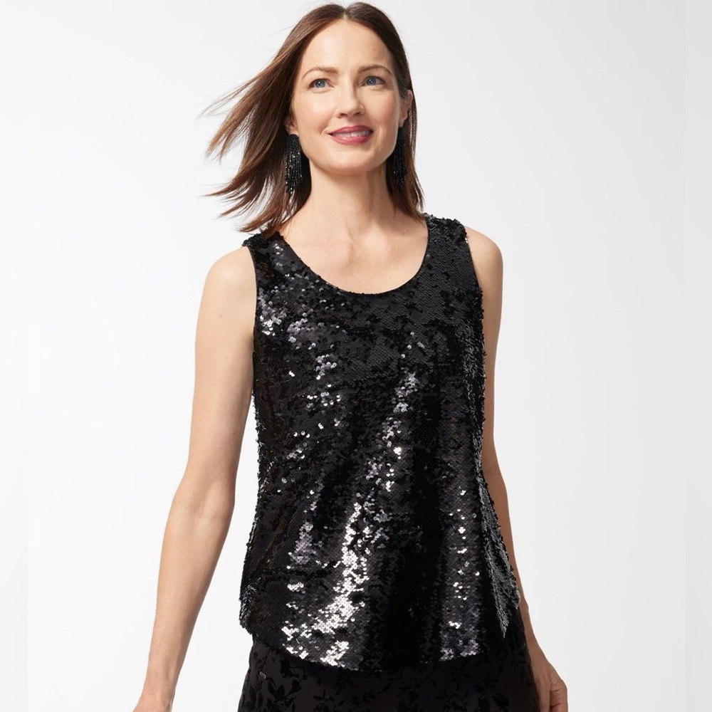 Chico’s Sequin Party Tank Size 2(Large)
